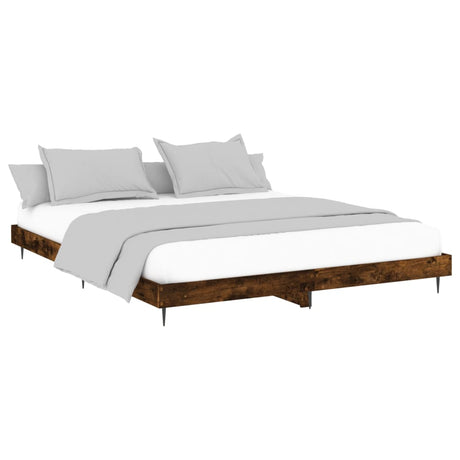 Vidaxl bedframe zonder matras 200x200 cm spaanplaat gerookt eiken