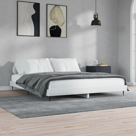 Vidaxl bedframe bewerkt hout hoogglans wit 160x200 cm