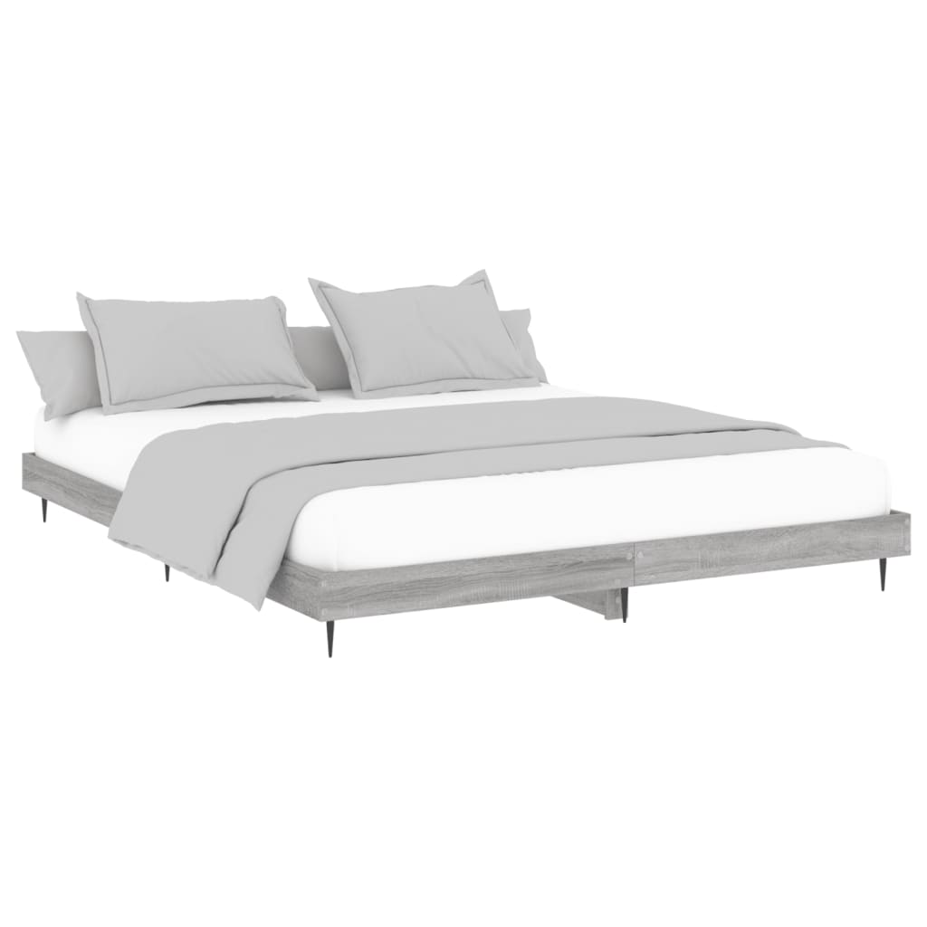 Vidaxl bedframe zonder matras 160x200 cm spaanplaat grijs sonoma