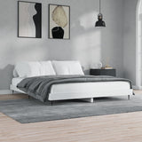 Vidaxl bedframe led massief hout wit 120x200 cm