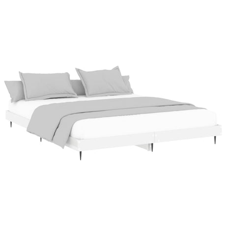 Vidaxl bedframe bewerkt hout hoogglans wit 120x200 cm
