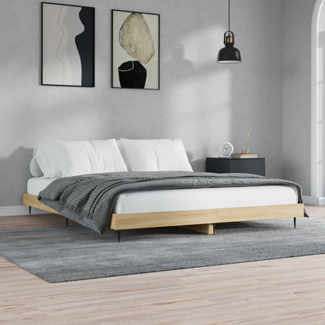 Vidaxl bedframe zonder matras hout sonoma eikenkleurig 120x200 cm
