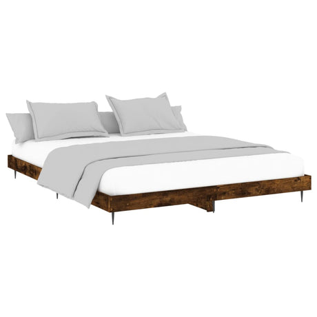 Vidaxl bedframe zonder matras hout gerookt eikenkleurig 120x200 cm