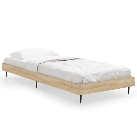 Vidaxl bedframe zonder matras hout sonoma eikenkleurig 75x190 cm