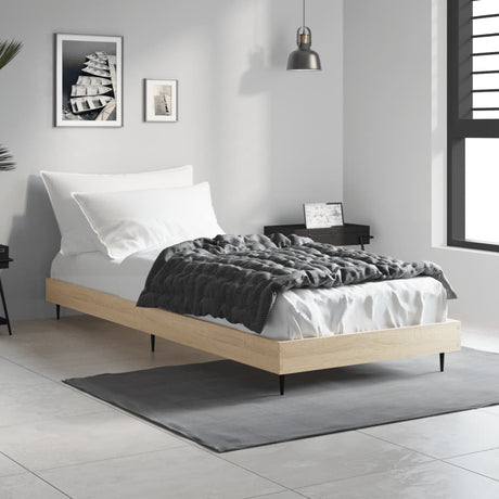 Vidaxl bedframe zonder matras hout sonoma eikenkleurig 75x190 cm