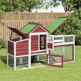 VidaXL Hühnerstall 186,5 x 58,5 x 113 cm, massives Kiefernholz, Farbe Mokka