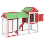 Vidaxx Hühnerstall 193x65x117 cm massives Kiefernholz rot
