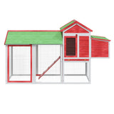Vidaxx Hühnerstall 193x65x117 cm massives Kiefernholz rot