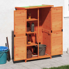 Vidaxx Gartenhaus 83x57x140 cm massives Kiefernholz braun