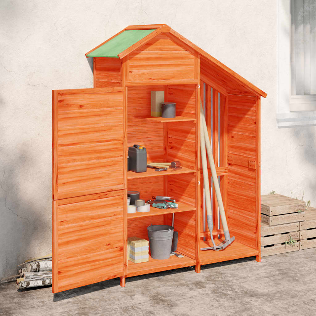 VidaXL Gartenhaus 120 x 53,5 x 170 cm, massives Kiefernholz, braun