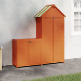 VidaXL 2-teiliges Gartenhaus-Set aus massivem Kiefernholz braun