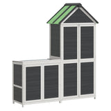 VidaXL 2-teiliges Gartenhaus-Set aus massivem Kiefernholz grau