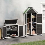 VidaXL 2-teiliges Gartenhaus-Set aus massivem Kiefernholz grau