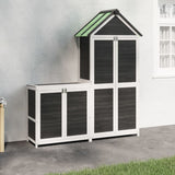 VidaXL 2-teiliges Gartenhaus-Set aus massivem Kiefernholz grau