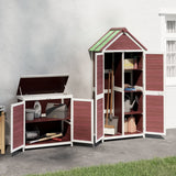 VidaXL 2-teiliges Gartenhaus-Set aus massivem Kiefernholz, mokkafarben