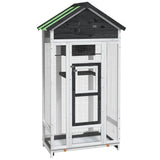 Vidaxx Voliere 91,5x53x170 cm massives Kiefernholz grau