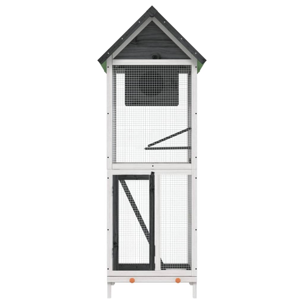 Vidaxx Voliere 60x58,5x160 cm massives Kiefernholz grau