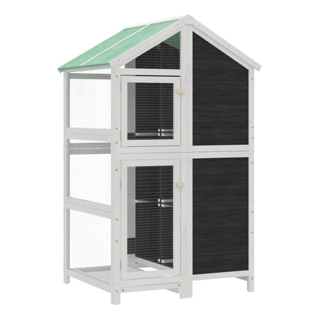 Vidaxx Voliere 97x81x152 cm massives Kiefernholz grau