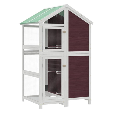 Vidaxx Voliere 97x81x152 cm massives Kiefernholz mokkafarben
