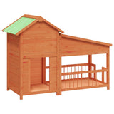 VidaXL Hundehütte 143x60,5x109 cm massives Kiefernholz braun