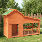 VidaXL Hundehütte 143x60,5x109 cm massives Kiefernholz braun