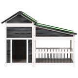 Vidaxx Hundehütte 143x60,5x109 cm massives Kiefernholz grau