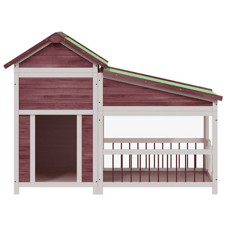 Vidaxxl Hundehütte 143x60,5x109 cm massives Kiefernholz mokkafarben