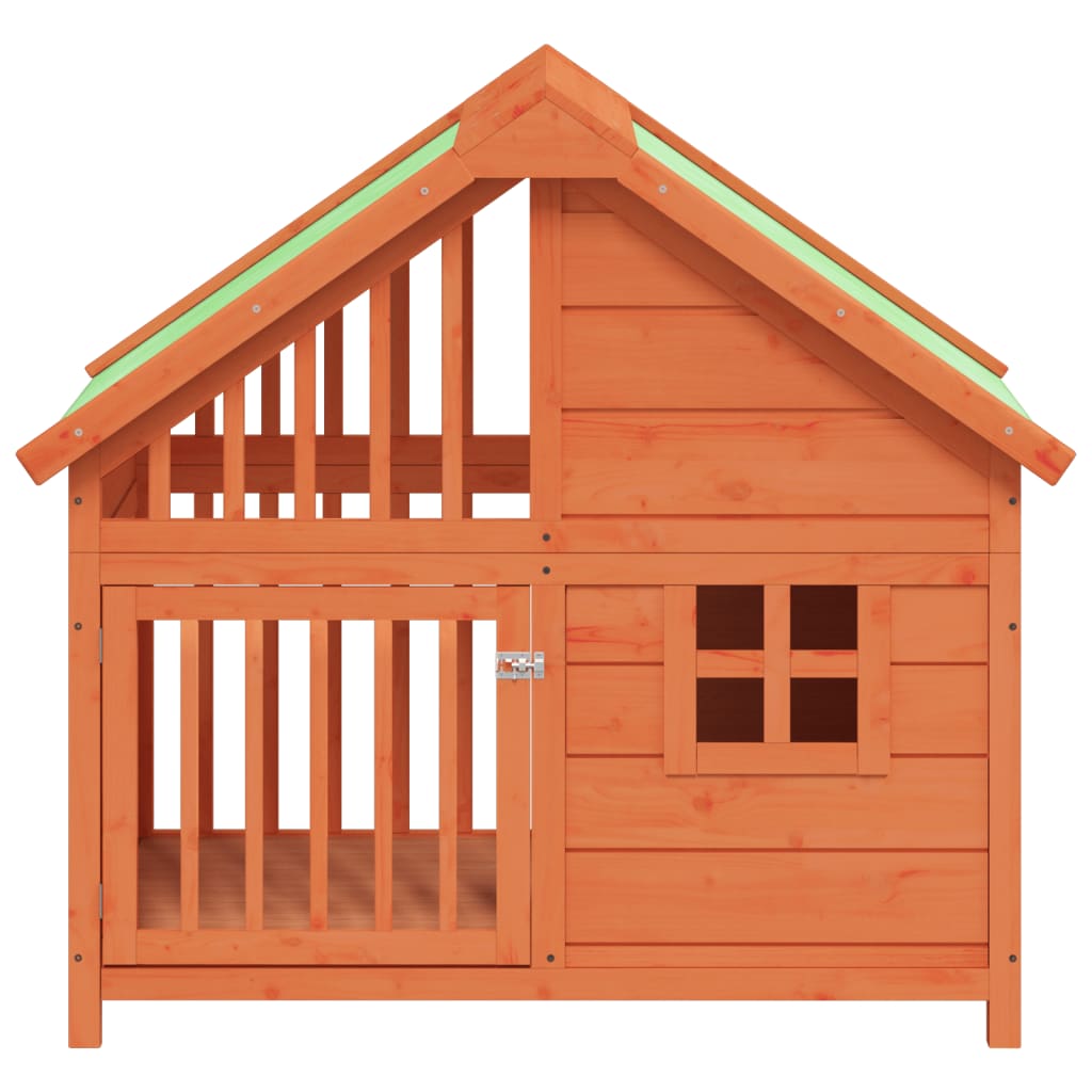 Vidaxxl Hundehütte 96x60,5x87 cm massives Kiefernholz braun