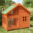 Vidaxxl Hundehütte 96x60,5x87 cm massives Kiefernholz braun