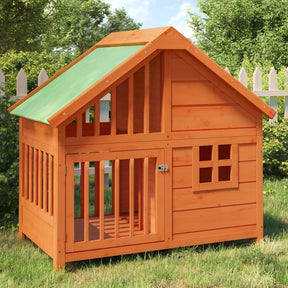 Vidaxxl Hundehütte 96x60,5x87 cm massives Kiefernholz braun