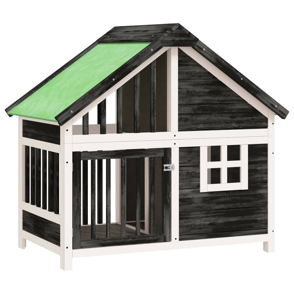 Vidaxxl Hundehütte 96x60,5x87 cm massives Kiefernholz grau