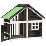 Vidaxxl Hundehütte 96x60,5x87 cm massives Kiefernholz grau