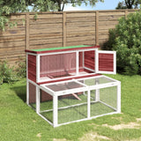 Vidaxx Kaninchenstall 102x90x84,5 cm massives Kiefernholz mokkafarben
