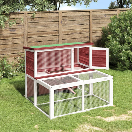 Vidaxx Kaninchenstall 102x90x84,5 cm massives Kiefernholz mokkafarben