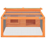 Vidaxxl Kaninchenstall 117,5x97x47,5 cm massives Kiefernholz braun