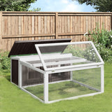 Vidaxxl Kaninchenstall 117,5x97x47,5 cm massives Kiefernholz grau