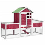 Vidaxx Kaninchenstall 170x63x113 cm massives Kiefernholz rot