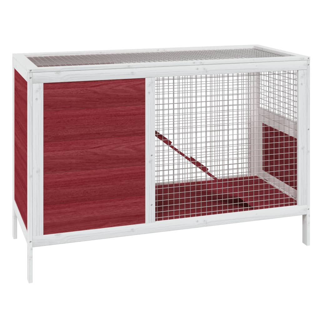 Vidaxxl Kaninchenstall 103x44x69,5 cm, massives Kiefernholz, mokkafarben
