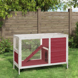 Vidaxxl Kaninchenstall 103x44x69,5 cm, massives Kiefernholz, mokkafarben