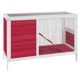 Vidaxx Kaninchenstall 103x44x69,5 cm massives Kiefernholz rot