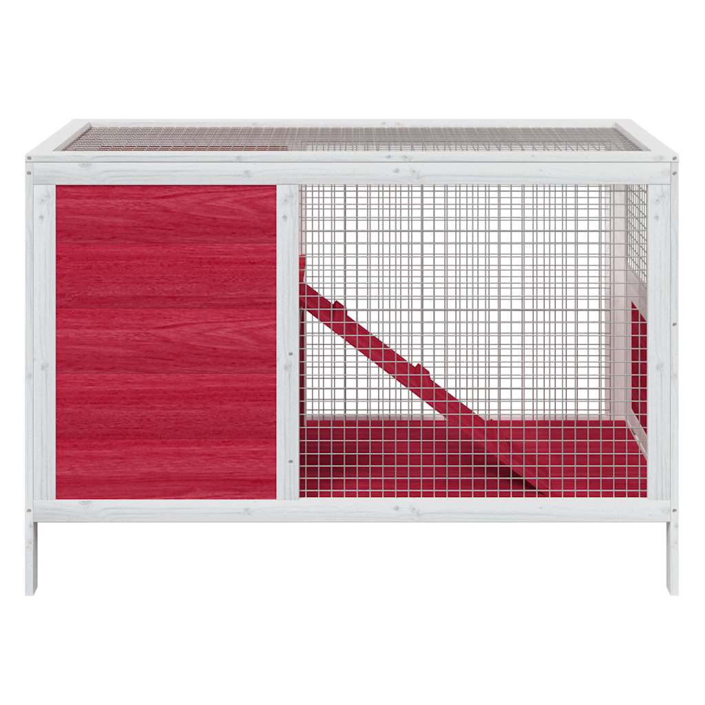 Vidaxx Kaninchenstall 103x44x69,5 cm massives Kiefernholz rot