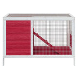 Vidaxx Kaninchenstall 103x44x69,5 cm massives Kiefernholz rot