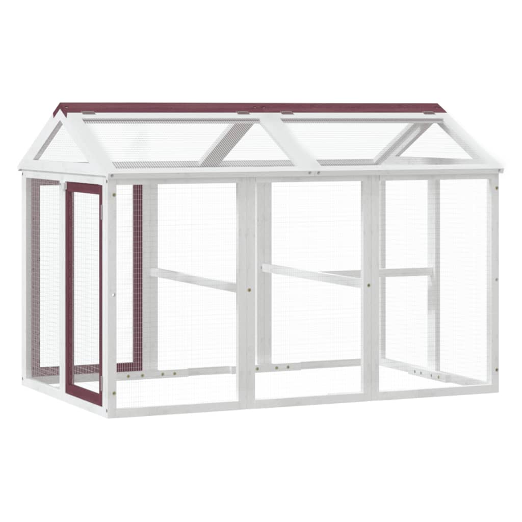 Vidaxx Tiergehege 141x94x104 cm massives Kiefernholz mokkafarben