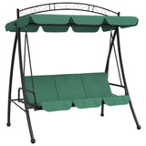 VidaXL Schaukelbank mit Baldachin 198 cm Stoff und Stahl grün