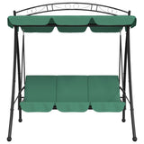 VidaXL Schaukelbank mit Baldachin 198 cm Stoff und Stahl grün