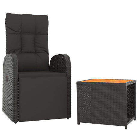 Vidaxl 2-delige loungeset poly rattan en massief acaciahout zwart