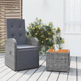 Vidaxl 2-delige loungeset poly rattan en massief acaciahout grijs