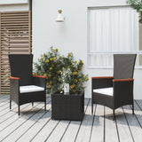 Vidaxl 3-delige loungeset poly rattan en staal zwart