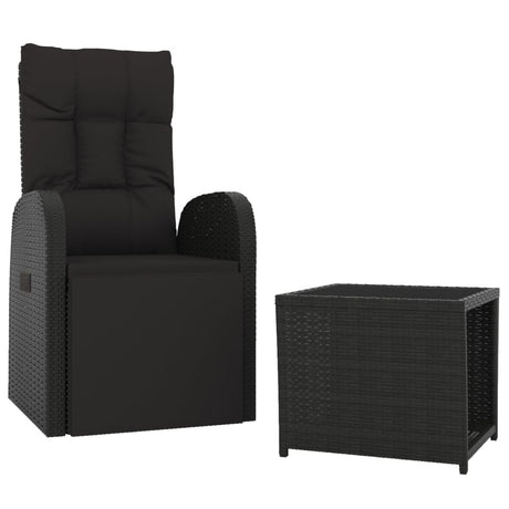 Vidaxl 2-delige loungeset poly rattan en staal zwart