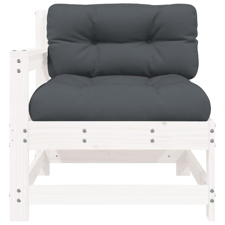 Vidaxl tuinstoel met kussens massief grenenhout wit